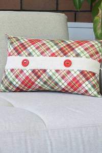 Handmade 100% Cotton 5-Piece Plaid <b>Cushion</b> <b>Cover</b> Set Rectangular Sofa <b>Cushion</b> for Home Hospital Hotel Stitched Celebrities Jute - Product Image 4