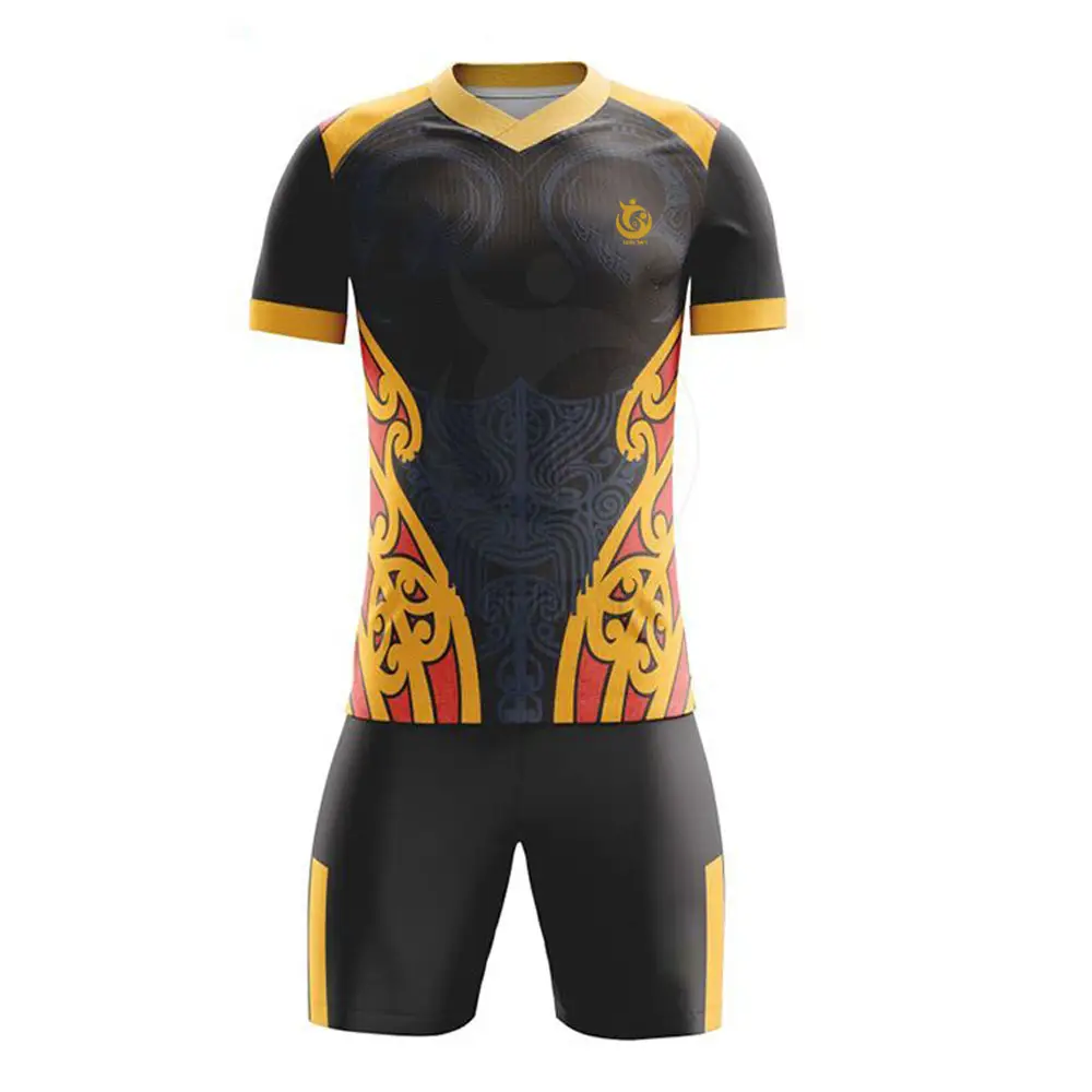Mais recente design de rugby uniforme seu próprio camisa de rugby e shorts subolmação durável manga curta uniforme de rugby para adultos