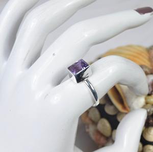 Anillo de amatista púrpura de moda clásico de Plata de Ley 925 para mujer, joyería fina de piedras preciosas naturales para Aniversario de fiesta de boda - Product Image 3