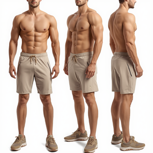 Pantalones Cortos Deportivos para Hombre, Color Beige Arena, Ligeros, Elásticos, de Alto Rendimiento, para Gimnasio y Fitness - Product Image 4