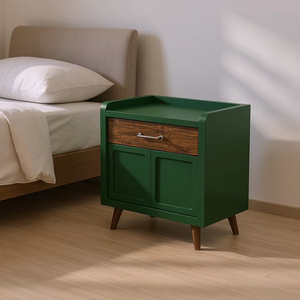 Mesita de noche de diseño moderno de madera maciza 100% de teca real para muebles de dormitorio, muebles para el hogar - Product Image 1