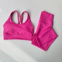 Ensemble de soutien-gorge de sport de Fitness professionnel pour femmes solide débardeur Leggings grande taille costume de Yoga Offre Spéciale course Yoga vêtements avant