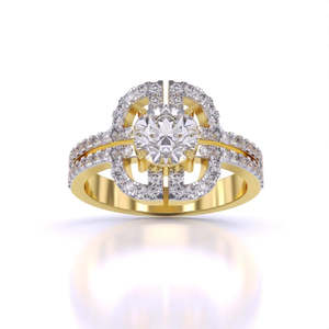 Anillo Solitario Elegante con Diamante de Corte Redondo de 1.00 Ct, Color F, Claridad VS, Diamante Cultivado en Laboratorio en Oro de 14K, Regalo de Aniversario de Bodas - Product Image 5