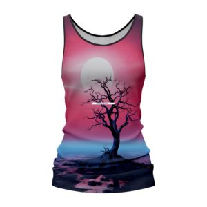 Camiseta sin mangas sublimada estampada, ropa de poliéster sin mangas, talla de EE. UU., camiseta sin mangas para mujer, camiseta sin mangas para estilo callejero, OEM personalizado - Product Image 4