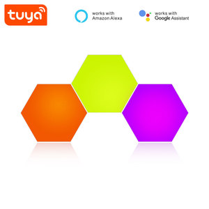 Luces LED hexagonales de 3W con WiFi, PST-HL03 RGBIC inteligente, <span class=keywords><strong>Alexa</strong></span>/Google Home - Product Image 1