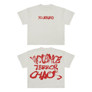 T-shirt large et épais personnalisé Short personnalisé Stock de t-shirt en coton avec logo imprimé Streetwear pour hommes - Product Image 6