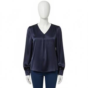 Chemise sans manches en organza plissée pour femme 2025, col en V, style coréen, décontractée de bureau, tissu tissé de haute qualité - Product Image 1