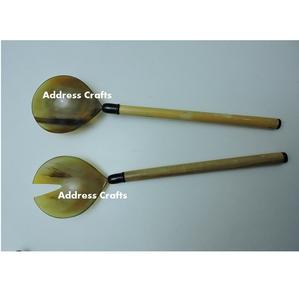 Cucharas de mango largo Cuerno Cuchara para servir ensalada para vajilla Mejor diseño Servidor de alimentos Cuerno Cubiertos Exportador a precio mayorista - Product Image 4