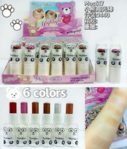 ปากกาไฮไลท์รูปหมีน่ารัก กันน้ำ ชิมเมอร์ 6 สี สำหรับใบหน้าและใต้ตา - Product Image 1