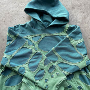 เสื้อกันหนาวมีฮู้ดสองชั้นแบบสวมหัวสำหรับผู้ชายฟอกสีแนววินเทจ - Product Image 3