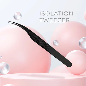 Crafted Brilliance Titanium Eyelash Tweezers La quintessence de la précision et du style par les roches grises - Product Image 3