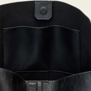 Sac fourre-tout en cuir véritable noir pour femme, grand sac hobo décontracté, bandoulière large réglable, sac à main minimaliste, fermeture éclair - Product Image 2