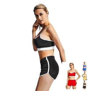 Women's Nylon Ombre Sports Bodysuit Gym Yoga Shockproof Fitness Suit with One-piece Chest Pad <b>Leggings</b> - Product Image 2