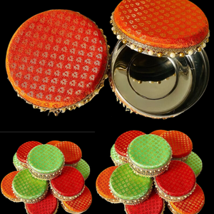 Caja de Dulces Indios Favor-Mithai Steel Ladoo - Frutos Secos Thambulam - Regalo para Pooja - Dulces - Bhaji - Recuerdos de Boda Hindúes Punjabi - Product Image 2