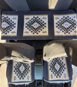 Ensemble de tapis de siège de voiture Kilim en laine et soie Housse de siège de voiture lavable fabriquée à la machine - Product Image 2