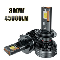 Trois tubes en cuivre 300W 45000LM Led Faros H4 Led ampoules de voiture H1 H4 H7 H11 9005 9006 phares Led pour voiture