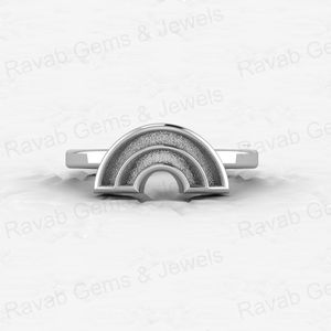 Solid 925 Sterling Silver Arch Rainbow Semi Mount Blank Setting Wedding <b>Ring</b> Good <b>for</b> <b>Ashes</b> & Resin Work Breastmilk Jewelry - Product Image 3