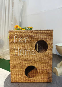 สินค้าขายดีประจำปี 2025 เตียงสัตว์เลี้ยงพกพาสุดหรู ทำมือจากผักตบชวา ลายสัตว์ ทนทาน เป็นมิตรกับสิ่งแวดล้อม - Product Image 6