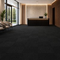 Dalles de moquette noires Bocai 50x50cm en nylon à boucles, acoustiques de qualité supérieure pour zone de réception