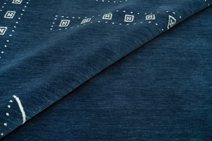 Alfombra de Lana Gabbeh Tejida a Mano, Color Azul Índigo, Estilo Boho Minimalista, para Sala de Estar, Dormitorio, Decoración Moderna para el Hogar - Product Image 2