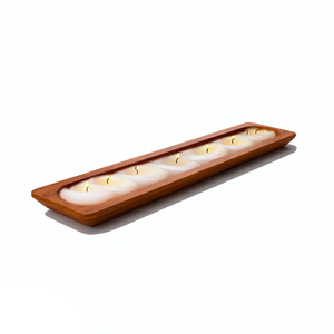 Tazón de masa decorativo de madera de Acacia para restaurante en casa, tazón decorativo de madera para ensalada - Product Image 2