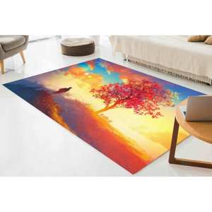 Tapis imprimé Sunset Horizon : Décoration vibrante pour la cave des hommes, tapis en chenille - Product Image 2