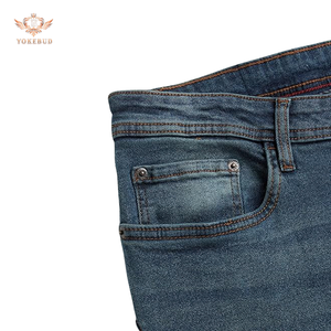 YOKEBUD Jeans de Mezclilla Elásticos de Corte Slim para Hombre, Cintura Media, Lavado Azul Clásico, Estilo Moderno, Ropa Casual Urbana, Personalizable OEM, Corte Recto - Product Image 5