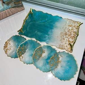 Durable resin coaster perfect for everyday use offering excellent surface <b>protection</b> with visually appealing artwork - Product Image 4