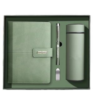 Hội nghị Bộ Quà Tặng màu đen biểu tượng tùy chỉnh A5 máy tính xách tay thiết Lập Nhật ký với bút và nước bằng thép không gỉ hộp chai - Product Image 2