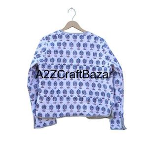 Veste matelassée réversible en coton pur 100% de style indien pour femmes, faite à la main, patchwork floral, vestes d'hiver faites à la main - Product Image 6