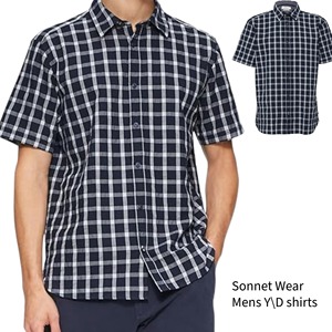 Camisa informal de manga corta a cuadros para hombre, logotipo personalizado, diseño abotonado, moda versátil para primavera - Product Image 1