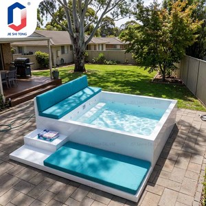 Piscina de jardín de lujo de fibra de vidrio usada, mini, elevada, para adultos, con decoración y kit de venta, en oferta. - Product Image 1