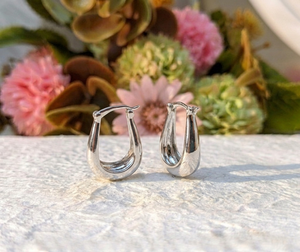 Pendientes de Aro en Forma de Lágrima de Oro Blanco Sólido de 14K al por Mayor para Mujer, Acabado Pulido, Tipo Huggie, para Compromiso y Boda, Proveedor de Joyería Fina OEM ODM - Product Image 5
