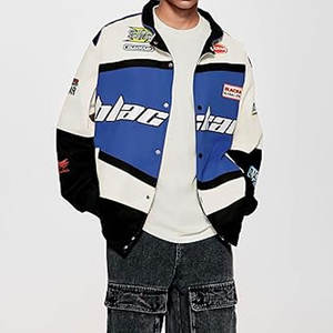 Chaqueta de bombardero Retro de carreras Vintage de alta calidad, ropa de calle, chaquetas de moto, poliéster ligero bordado, ropa de primavera y otoño - Product Image 2