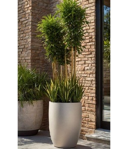 Decorative Large Fiber <b>Clay</b> <b>Planter</b> <b>Pots</b> Simple Modern Style Indoor Outdoor Garden Flower <b>Pots</b> for Home Patio Balcony Lawn Plant - Product Image 3