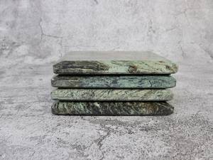 Juego de 4 Posavasos de Mármol Verde Indio Madeji, Posavasos Cuadrados de Piedra Natural para Decoración de Mesa - Product Image 6