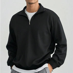 Sweatshirts à col zippé et épaules tombantes imperméables personnalisés, parfaits pour les hommes Sweatshirts de style extérieur - Product Image 3