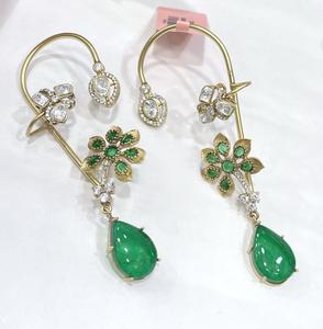 ต่างหูแบบหนีบ ดีไซน์ทันสมัย คุณภาพเยี่ยม ชุบเงิน ประดับด้วยมอยส์ซาไนต์ ดูหรูหรา เหมาะสำหรับงานแต่งงาน คอลเลคชั่นสำหรับผู้หญิงและเด็กผู้หญิง - Product Image 3