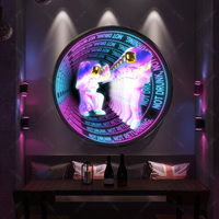 Enseigne Boîte Lumineuse LED Personnalisée Effet Miroir Abyssal, Décoration Magique Sol de Danse Effet Mille Couches Illusion Infinie