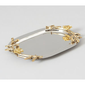 ถาดเสิร์ฟอาหารทรงไข่เคลือบทองแบบพรีเมี่ยมพร้อมดีไซน์ดอกไม้หรูหราสำหรับงานแต่งงานหรืองานเลี้ยงจัดเลี้ยงและตกแต่งจานเสิร์ฟอาหาร - Product Image 6