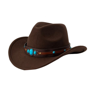 2024 chapeaux de Cowboy en cuir de haute qualité personnalisé Style Vintage marron fou cuir Outback Bush chapeau - Product Image 1