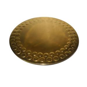 Métal en laiton plaqué or de créateur pour assiette de présentation Plat de service élégant pour restauration hôtelière pour aliments et boissons Traiteur Restaurant - Product Image 1