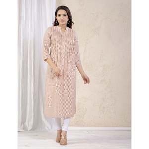 Kurti droit brodé violet crème pour femmes, design ethnique moderne et élégant, imprimé numérique, haute qualité, été - Product Image 6