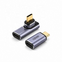Adaptador USB C Hembra a USB C Macho de 100W, Convertidor OTG, Conector de Sincronización de Datos y Carga Rápida, Diseño en Ángulo para Laptop