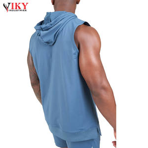 Ensemble de survêtement sans manches pour homme avec logo personnalisé, sweat-shirts de bonne qualité, vente chaude, sweat-shirts en coton pour homme avec shorts - Product Image 6