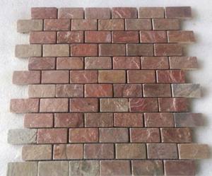 Panneaux de mosaïque en pierre d'ardoise de cuivre de haute qualité pour le revêtement extérieur intérieur de mur de villa finition de surface fendue prix usine - Product Image 3