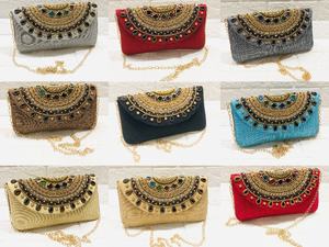 Embrayages de soirée ethniques faits à la main exclusifs de créateur pour les dames élégant motif de pierre mariage mariée pochettes Style de mode - Product Image 2