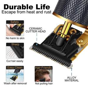 Kit de tondeuse à cheveux sans fil rechargeable professionnelle pour hommes/femmes, rasoir à barbe avec corps métallique, alimentation par batterie USB - Product Image 6