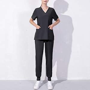 Nouveau Style respirant confortable Stretch médical Scrubs ensemble femmes uniformes hospitaliers avec toile à col en V - Product Image 1
