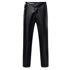 Calzoncillos bóxer de cuero negro para hombre, medio pantalón con bolsillos, pantalones cortos deportivos Cargo de Hip Hop, pantalones para discoteca - Product Image 1
